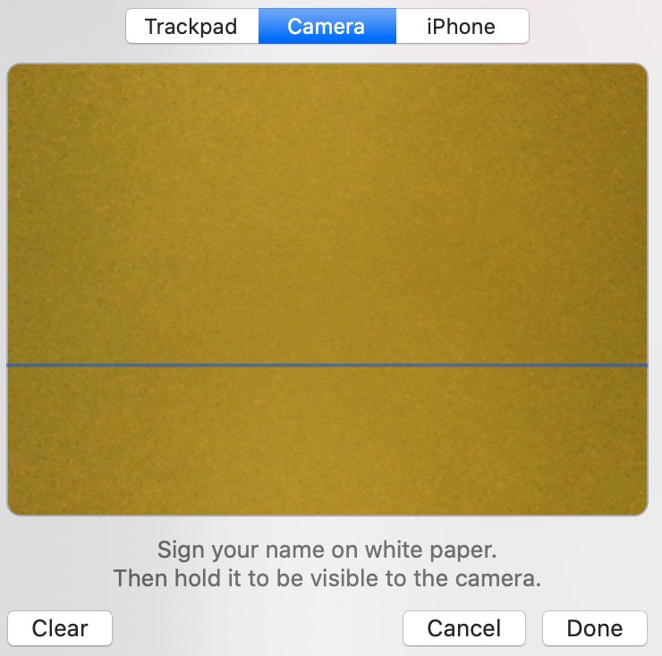 Mac camera option
